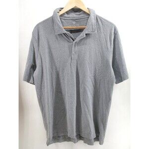 Mack Weldon Men's 100% Cotton Long Sleeve‎ Polo Shirt Gray XL